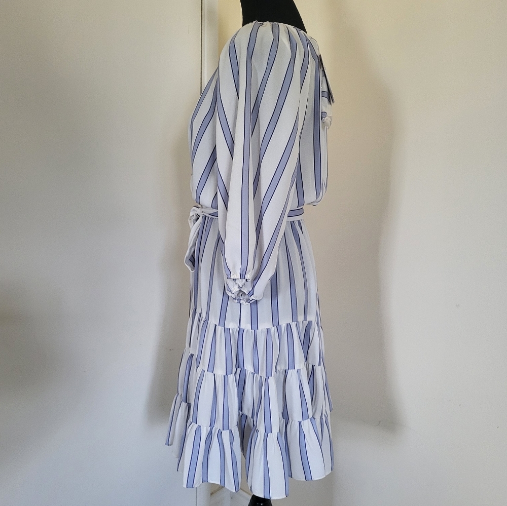 GABBY SKYE Striped Blue and White Dress - Picture 3 of 14